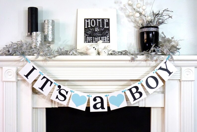 Its A Boy Rustic Banner / Baby Shower Decoration / Baby Announcements / Gender Reveal Banner / Onesie / New Baby / Baby Blue image 6