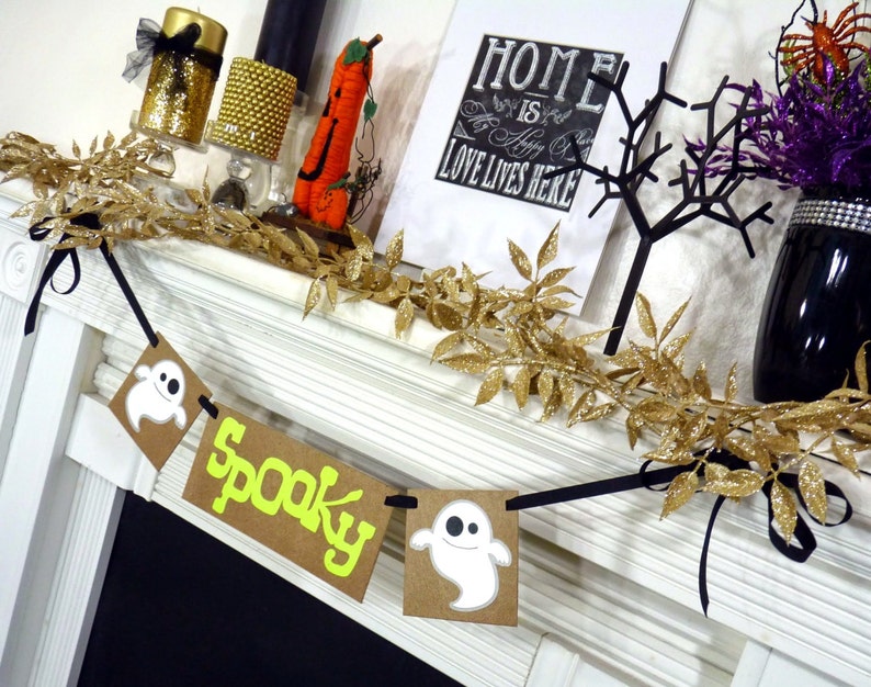 Fall Decorations Happy Halloween Banner Halloween Decoration Trick Or Treat Garland Party Photo Props Sign image 3