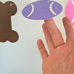 Custom COLORS Ball + Bone Banner - Ball/Bone Garland - Dog Birthday Party - Dog Birthday Garland - Dog Photo Prop ∙ Tennis Ball Dog image 7