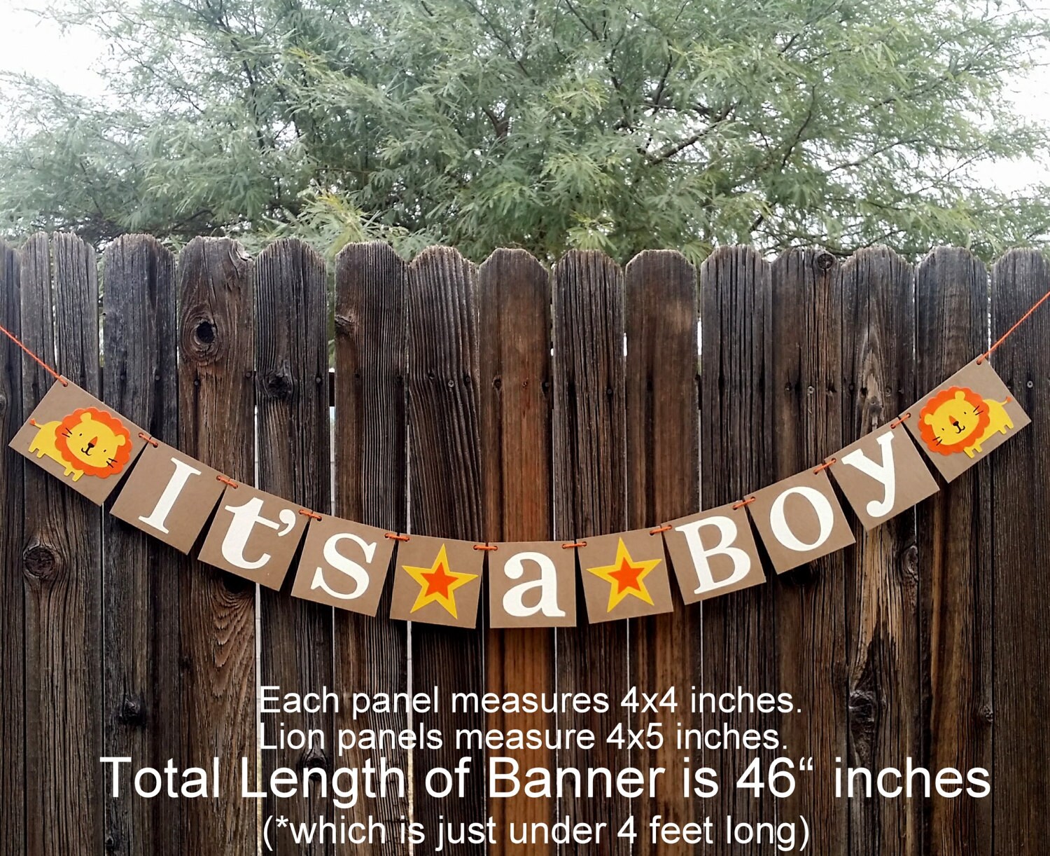 Its A Boy Rustic Banner / Lion Themed / Baby Shower Decoration | Etsy