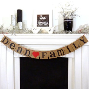 Personalized Family Sign / Last Name Family Banner / Rustic / Family Reunion Photo Prop / Fireplace Decor / Housewarming image 1