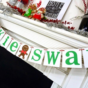 Christmas Banner Cookie Swap Party Cookie Exchange Merry Christmas Banner Gingerbread Man Party Christmas Decor Xmas Party Decor image 5