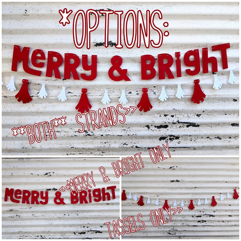 Christmas Banner Merry &amp; Bright Banner Red Merry Christmas - Etsy