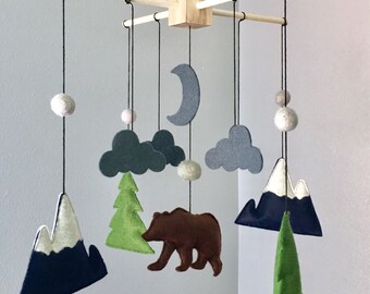 woodland baby mobile etsy