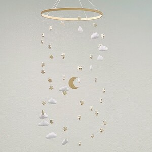 Stars and Moon Mobile, Stars Baby Mobile, Cloud Mobile, Neutral baby mobile, Gender Neutral Nursery, Baby boy Nursery, Baby girl mobile