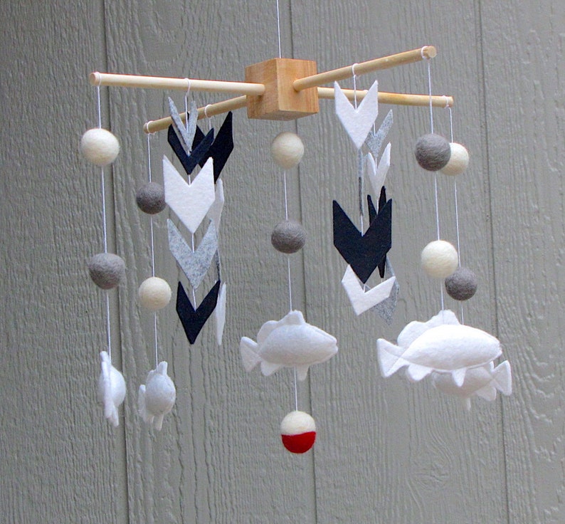 Marine Crib Mobile Nursery Fish Baby Mobile Felt Animal Etsy
