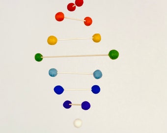 Kinetic Rainbow Mobile , Modern Mobile, Felt Wool Ball Mobile, Pom Pom Mobile, Felt Ball Mobile, Baby Mobile, Minimalist Mobile