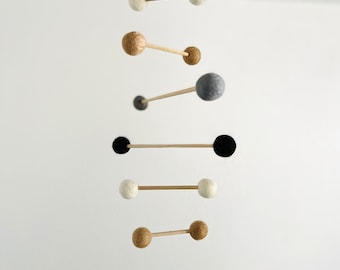 Kinetic Mobile, Modern Mobile, Felt Wool Ball Mobile, Pom Pom Mobile, Felt Pom Pom Mobile, Felt Ball Mobile, Baby Mobile, Minimalist Mobile