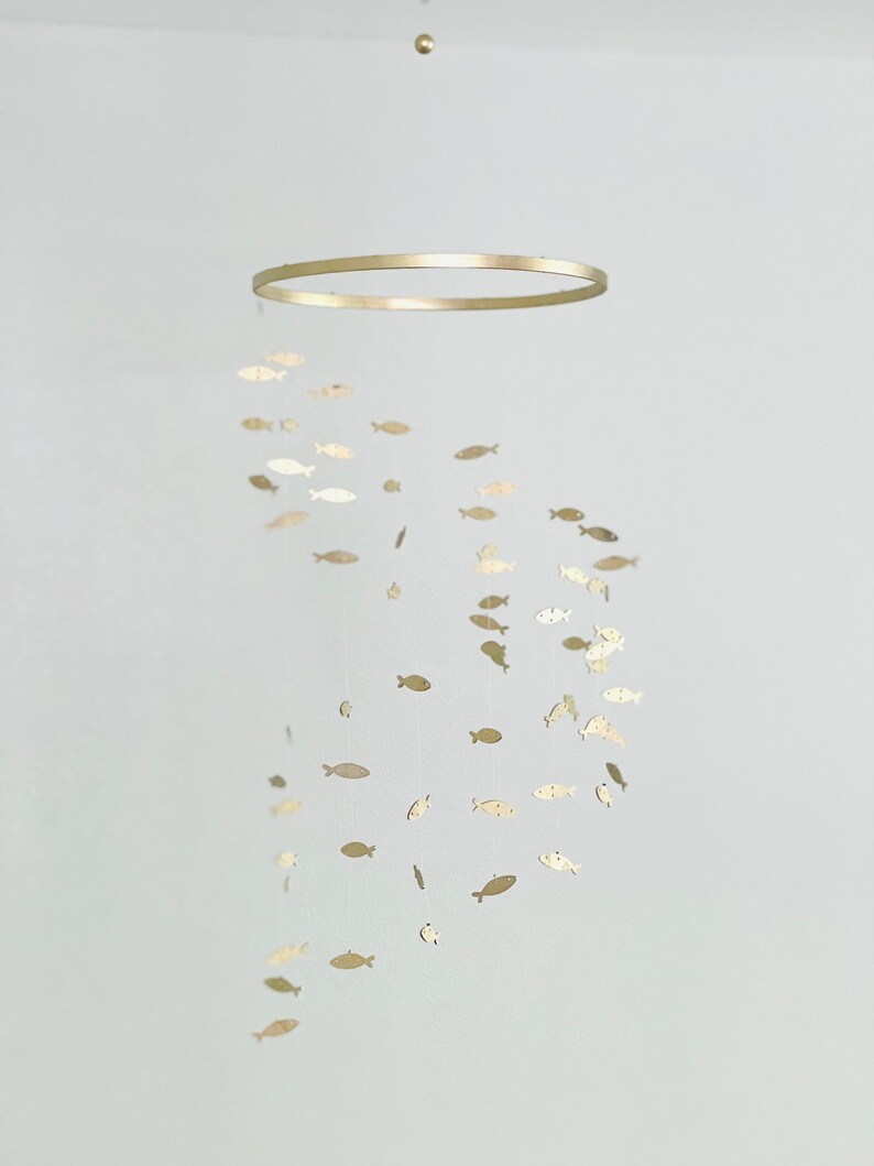 Gold Silver Fish Baby Mobile Marine Crib Mobile Nursery Etsy