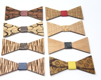 Adult Size Zebrawood Butterfly Bowtie with Cork Centerpiece