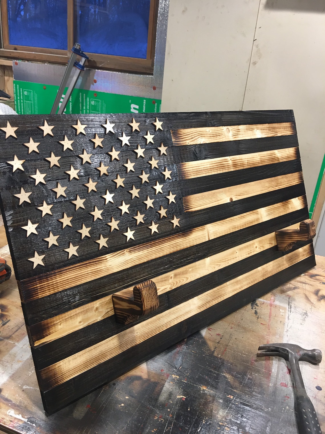 36x20 Subdued Rustic American Flag Gun Rack Bow Rack Gifts - Etsy