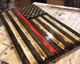 36x20 Thin Red Line American Flag. Firefighter flag. First responders gift.