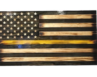36x20 Thin Yellow Line Dispatcher Flag