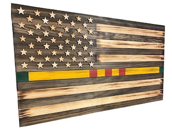 36”x20” Vietnam Veteran Wooden American Flag
