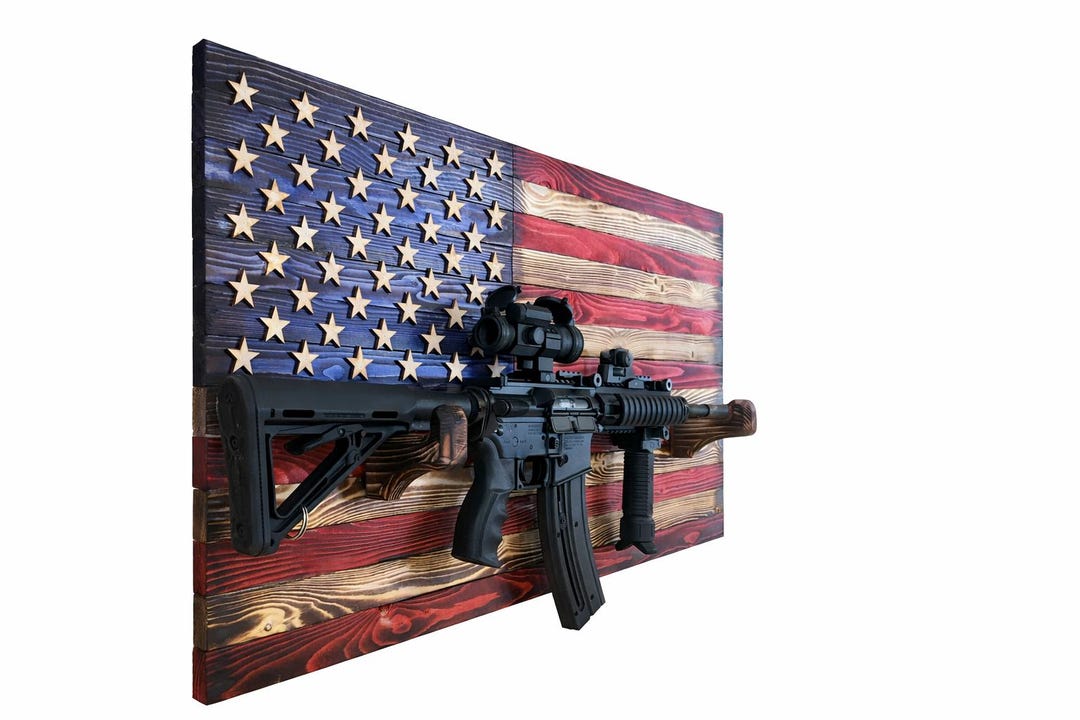 36x20 Rustic American Flag Rifle Rack. - Etsy