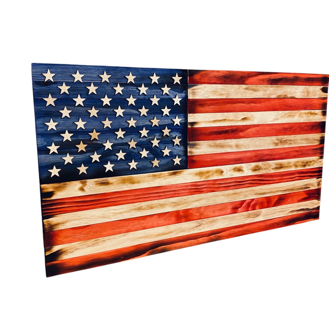 Rustic Wooden American Flag Wall Art, Patriotic Home Decor - Etsy
