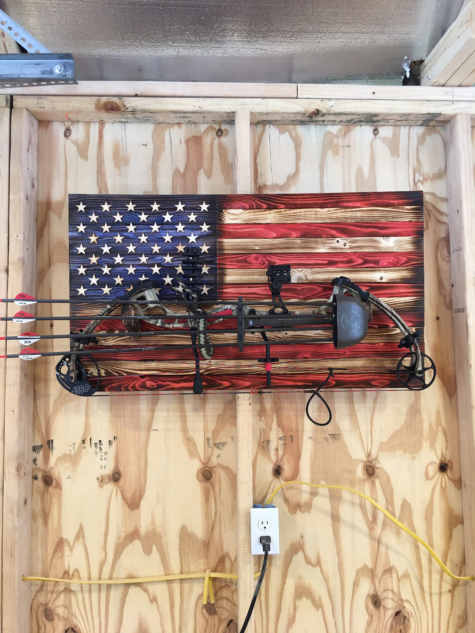 36x20 Rustic American Flag Compound Bow Rack. Hunting Gifts - Etsy