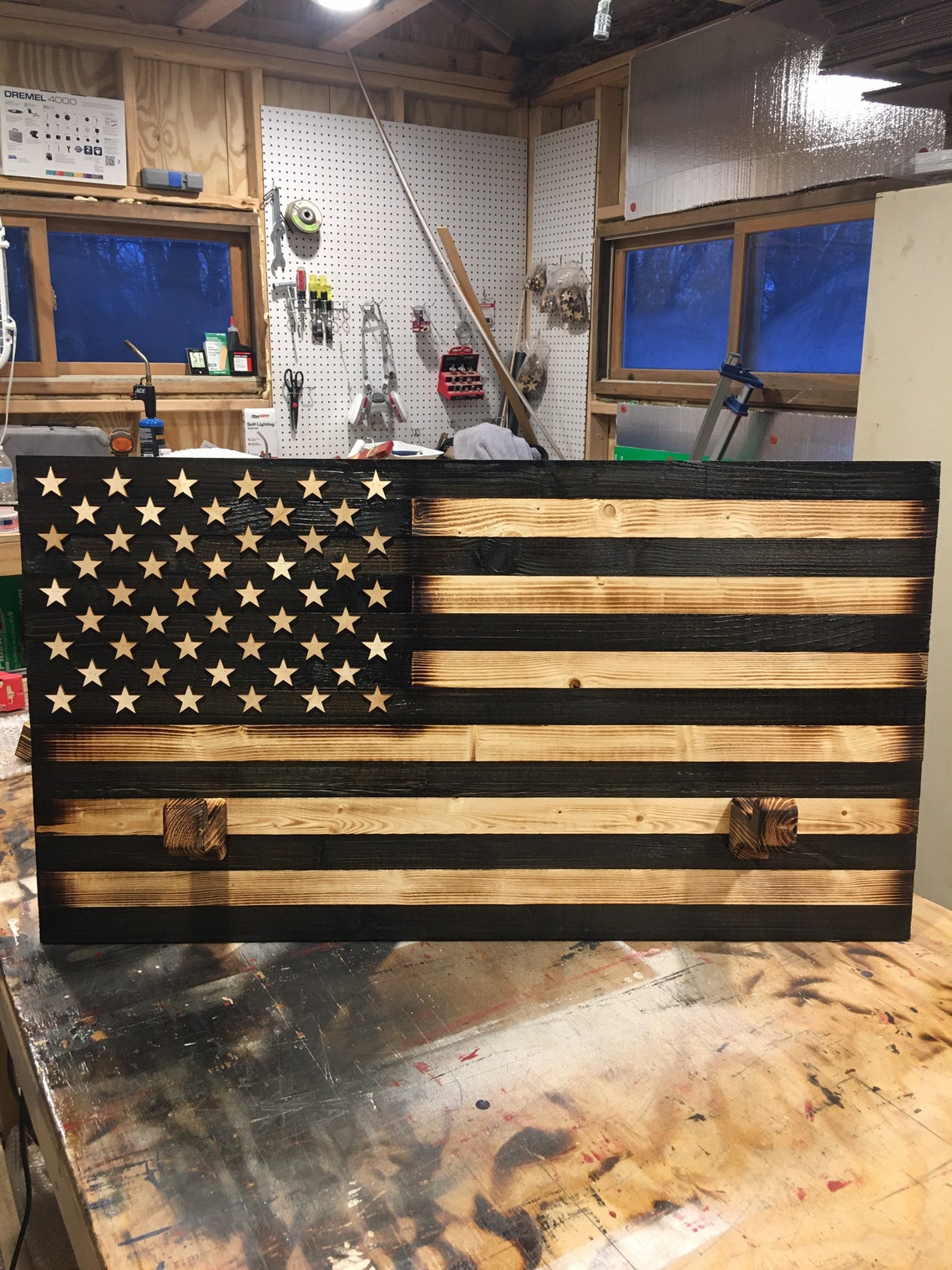 36x20 Subdued Rustic American Flag Gun Rack Bow Rack Gifts - Etsy