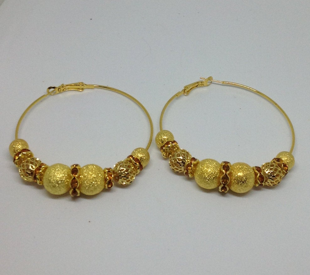22kt Gold Plated Basketball Wives Hoop Earrings | Etsy