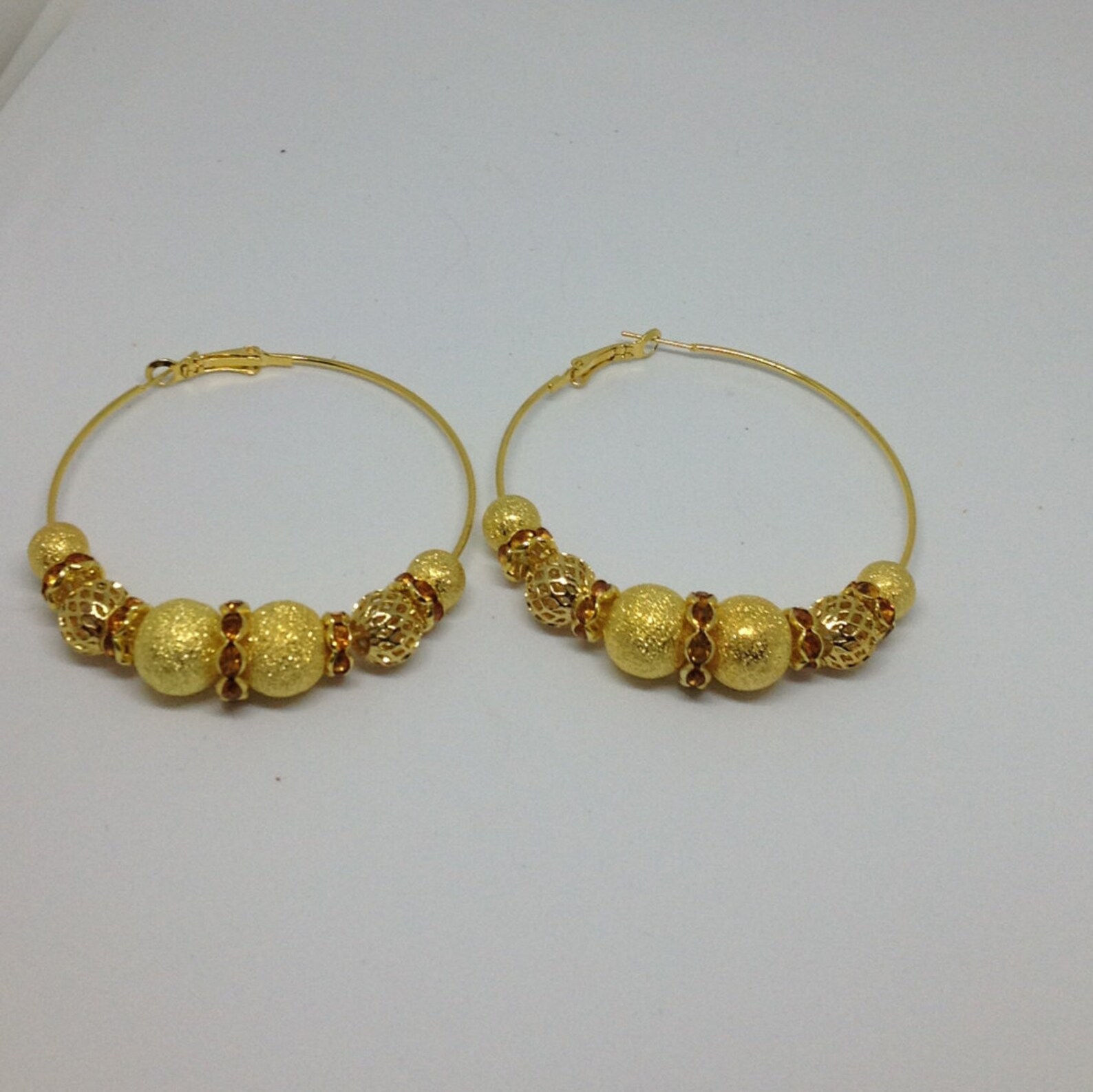 22kt Gold Plated Basketball Wives Hoop Earrings Etsy