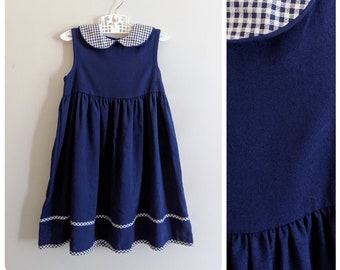 navy blue gingham school dress