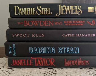 Metallic Book Set, Red Metallic Spine, Decorative Books, Red Book, Black Books, Pink Books, Books for Decorating, Bookshelf Decor, Metallic