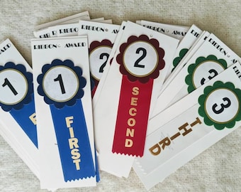 Vintage Ribbons, Vintage Awards, 1st Place, First Place Ribbon, Second Place Ribbon, Awards, Third Place Ribbon, Vintage Award RIbbons