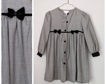 Vintage Dress, 6, Bonnie Jean Dress, Dress and Coat, Houndstooth Coat, Black and White Coat, Jacket, Church Jacket, Holiday Jacket,