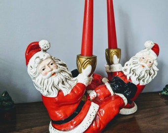 Vintage Tapers, Santa Candles, Christmas Candles, Christmas Tapers, Santa Tapers,  Red Tapers, Vintage Santas, Red Tapers, Santa