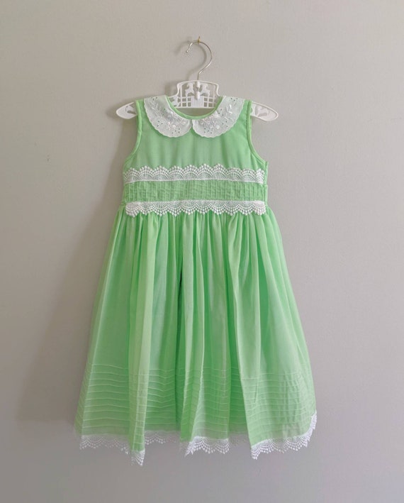Vintage Dress, Green Dress, Fancy Dress, Easter D… - image 2