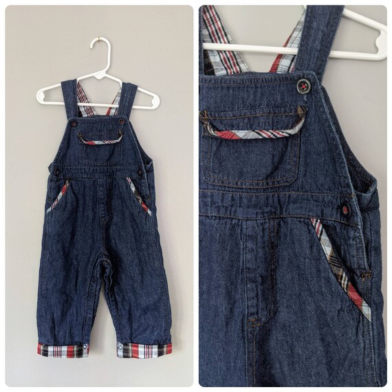 Vintage Overalls, 12m, plaid Overalls, Unisex Ove… - image 1