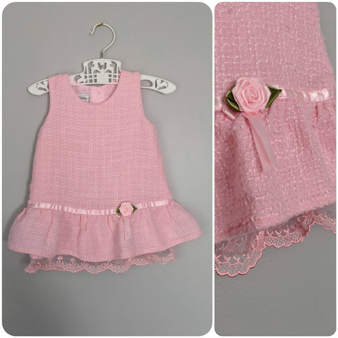 Vintage Baby Dress, 6-9m, Pink Dress, Easter Dress, Youngland, Church ...