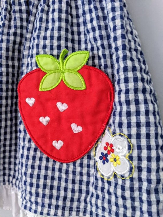 Vintage Gingham Dress, 12 m, Strawberry Dress, Se… - image 2