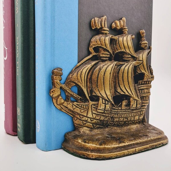 Brass Ship Bookends Etsy