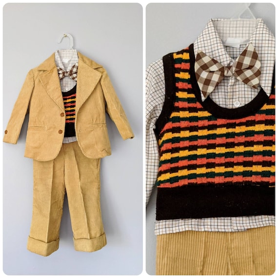 Vintage Boys Suit, 18-24 months, Christmas Outfit,