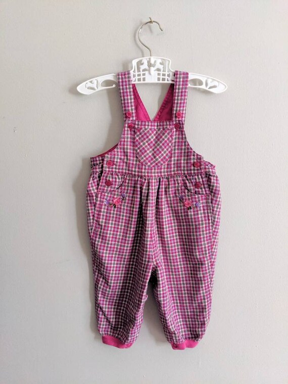 Plaid Overalls, 6-9 months, Pink Overalls, Baby O… - image 3