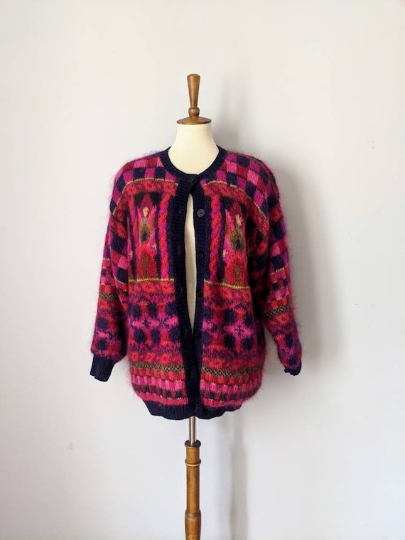 Vintage Sweater, Pink Sweater, Mohair Sweater, Sus