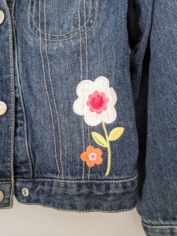 Girls Jean Jacket, Gymboree Jean Jacket, Floral J… - image 4