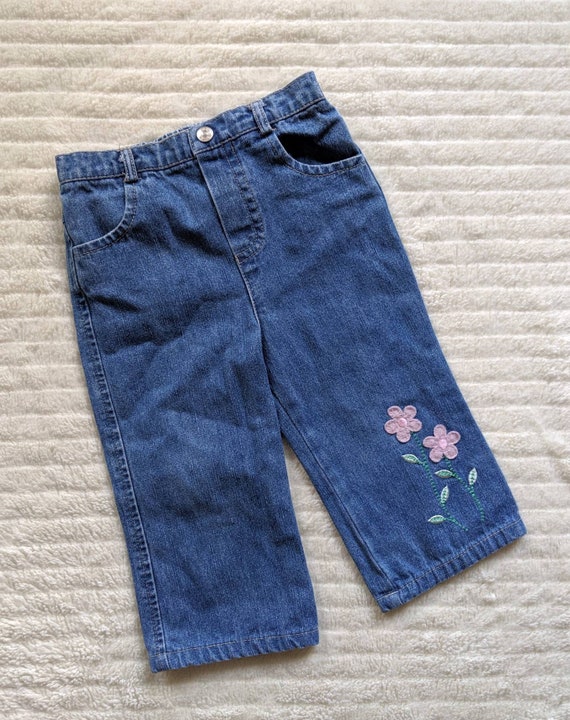 Girl Jeans, 18m Jeans, Applique Jeans, BT Kids, V… - image 1