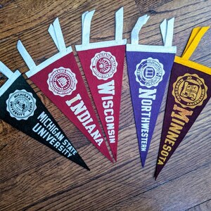 Vintage Pennant, Big Ten Pennant, Ohio State, Michigan, Wisconsin, Michigan State, Maryland, Indiana, Illinois, Minnesota, Northwestern image 6