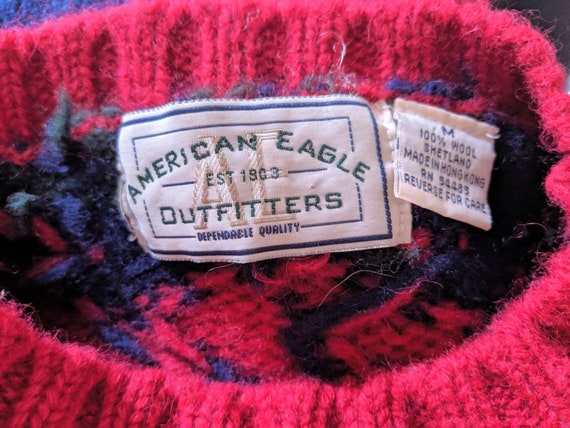 Vintage Wool Sweater, American Eagle, Winter Swea… - image 5