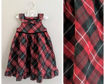 Vintage Holiday Dress, 4T, Holiday Dress, Christmas Dress, Vintage Plaid Dress, Plaid Dress, Winter Dress, Holiday Dress, Church Dress