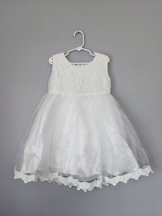 White Dress, Size 5, Kids Wedding Dress, Wedding … - image 2