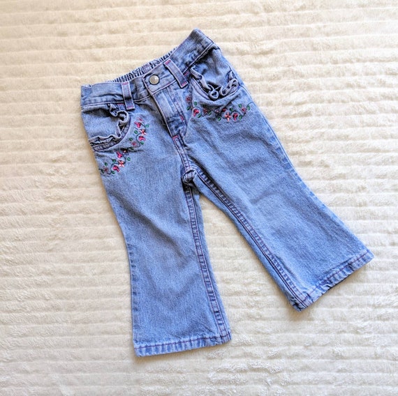 Girl Jeans, 2T Jeans, Embroidered Jeans, Ruffle J… - image 3