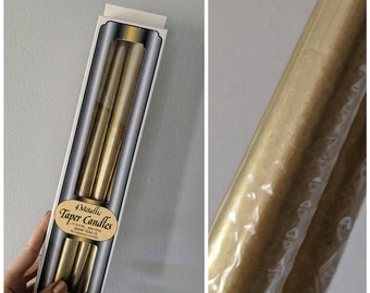 Gold Tapers, Gold Candles, Gold Candlesticks, Metallic Tapers, 4 Tapers, Taper Candles, Holiday Tapers, Holiday Candles, Metallic Candles