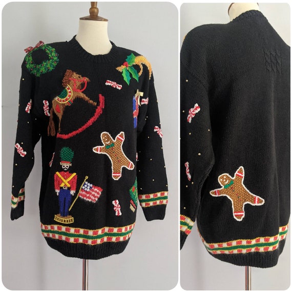Vintage Christmas Sweater, Christmas Cardigan, Vin