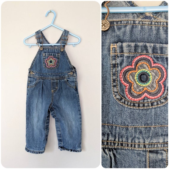 Vintage Overalls, 12m, Oshkosh, Flower Overalls, … - image 1