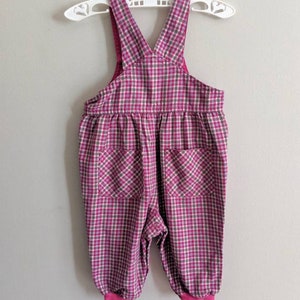 Plaid Overalls, 6-9 months, Pink Overalls, Baby Overalls, Fall Overalls, Baby Girl Overalls, Embroidered Overalls, Bubble Overalls image 7