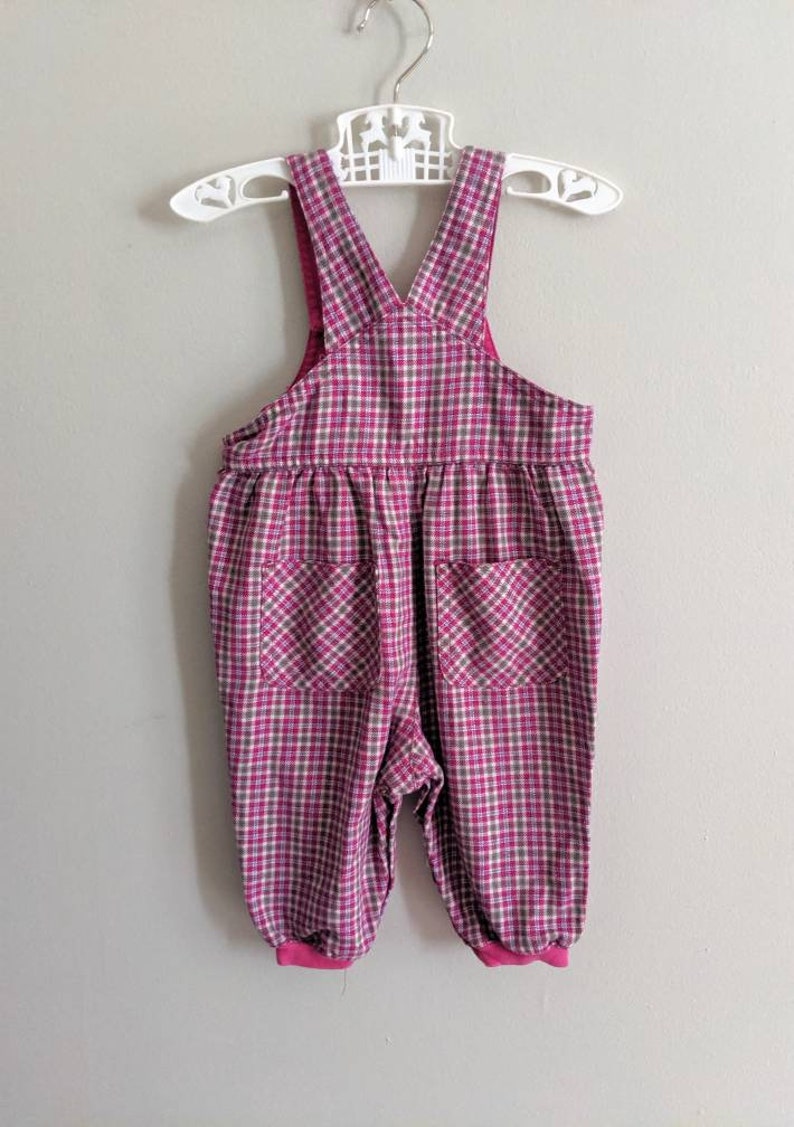 Plaid Overalls, 6-9 months, Pink Overalls, Baby Overalls, Fall Overalls, Baby Girl Overalls, Embroidered Overalls, Bubble Overalls image 7