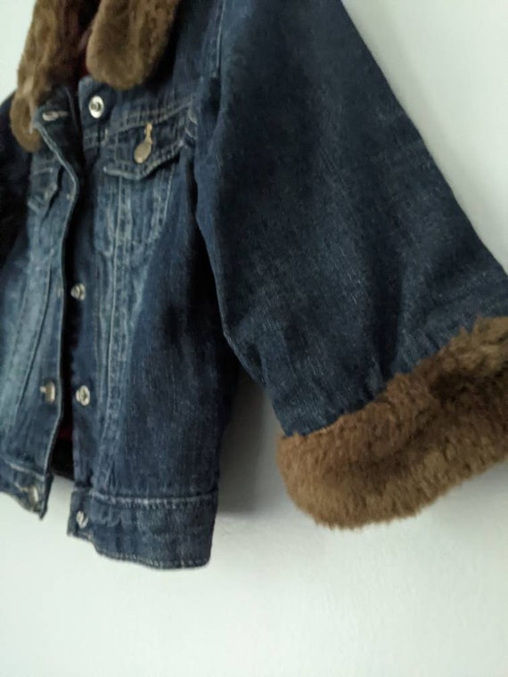 Vintage Baby Gap Jean Jacket 18 24 month Vintage Gap Fur Trimmed Denim Jacket Jean Jacket with Fur Denim Jacket Vintage Baby Clothes